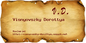 Visnyovszky Dorottya névjegykártya